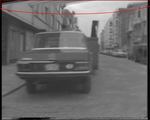 Video still van de eerste digitaliseringspoging door AV Works van Danny Matthys' werk 'Zeedijk Knokke-Heist' (1973-1974).