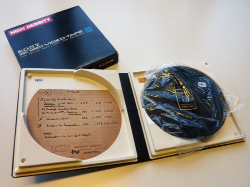 Een 1/2&quot; Sony V-60H (High Density) tape. Foto: PACKED vzw.