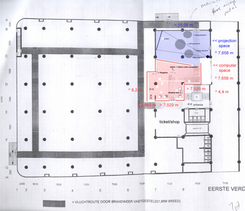 A floor plan of the exhibition in Rotterdam.