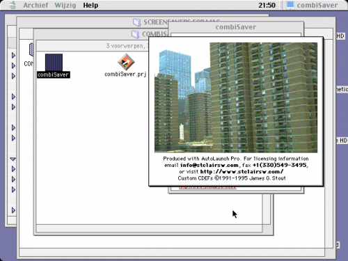 Screenshot of the screensaver application's interface.